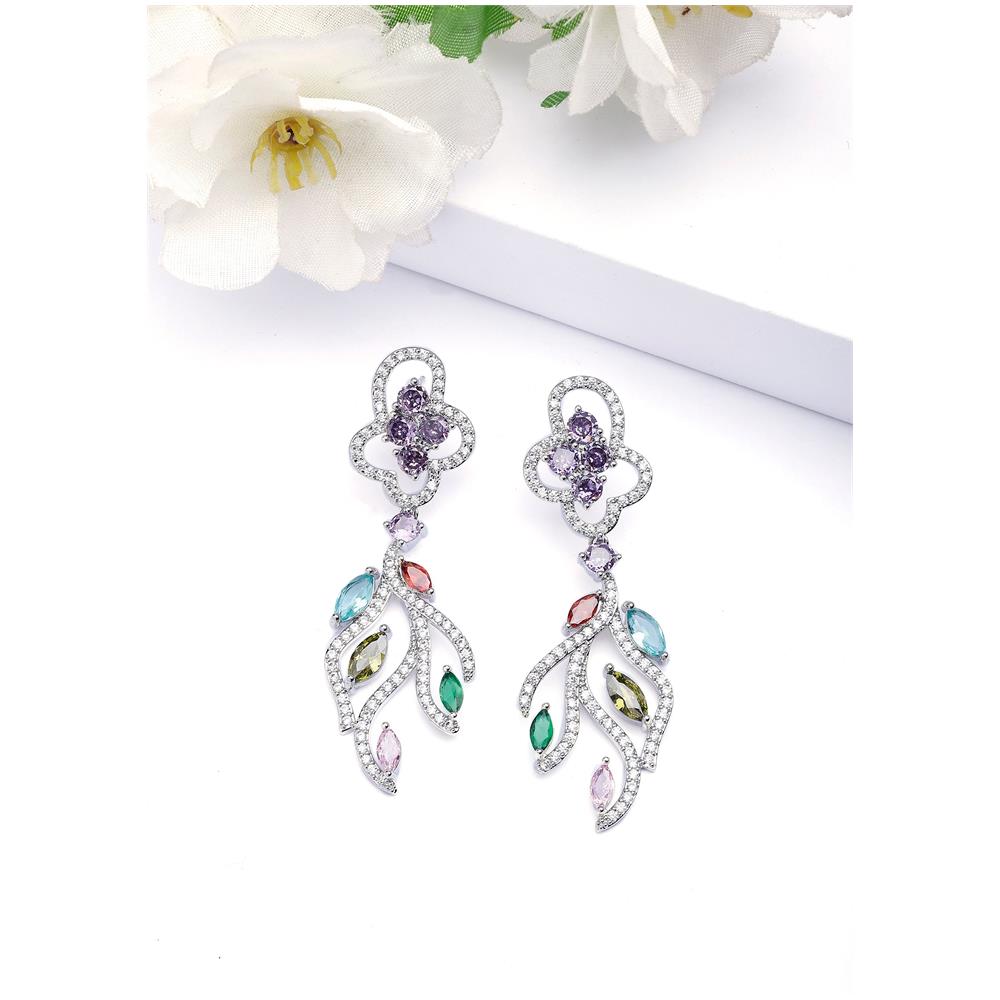 Orecchini Pendenti Floreali Moderni Multicolori - Foto 1