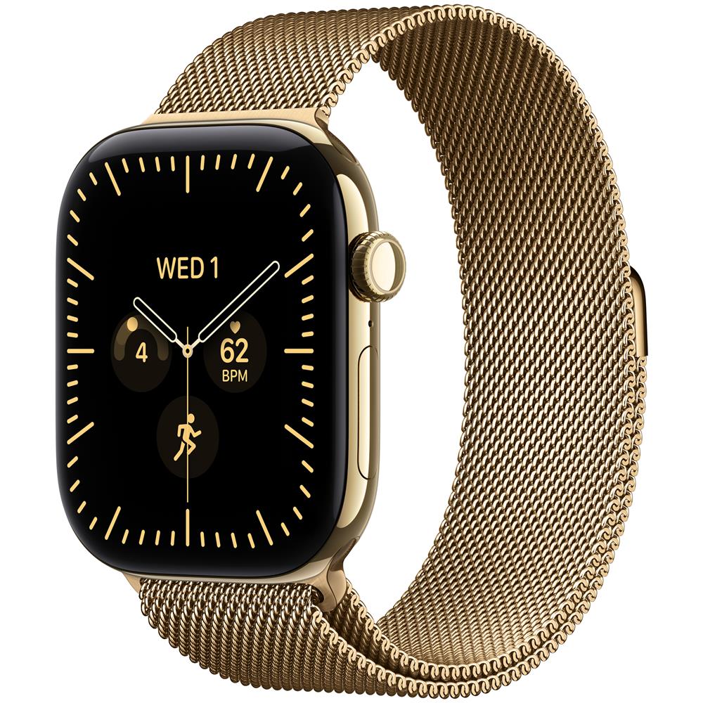 Watch Series 12 GPS + Cellular, cassa 42 mm in titanio color oro brillante con loop in maglia milanese color oro brillante, OLED, Touch screen, 64 GB, Wi-Fi, GPS - Foto 1