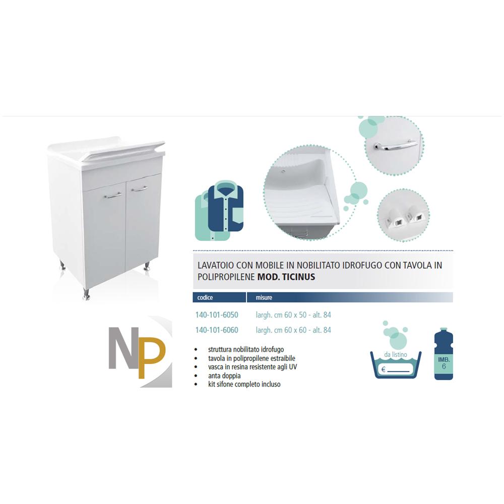 Lavatoio + Mobile Idrofugo E Tavola Polipropilene L Cm 60 X P Cm 60 - Foto 2