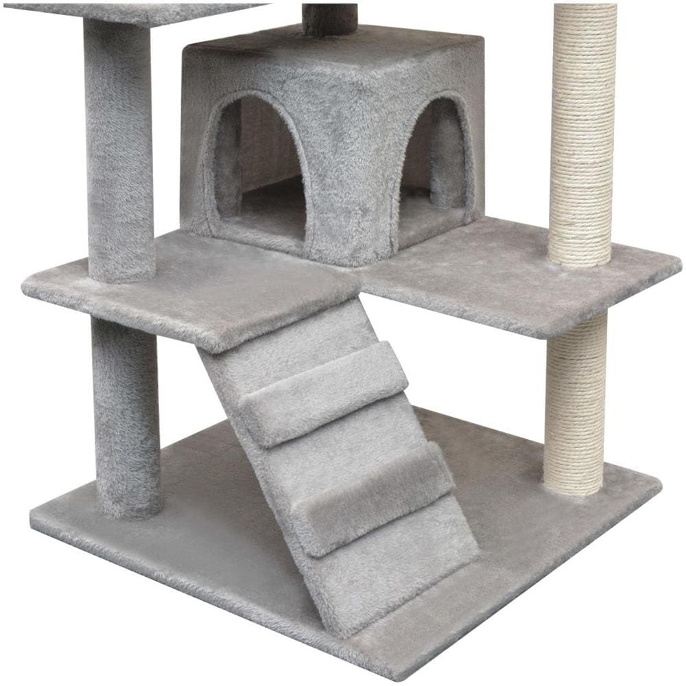 Albero Per Gatti Con Tiragraffi In Sisal 125 Cm Grigio - Foto 4