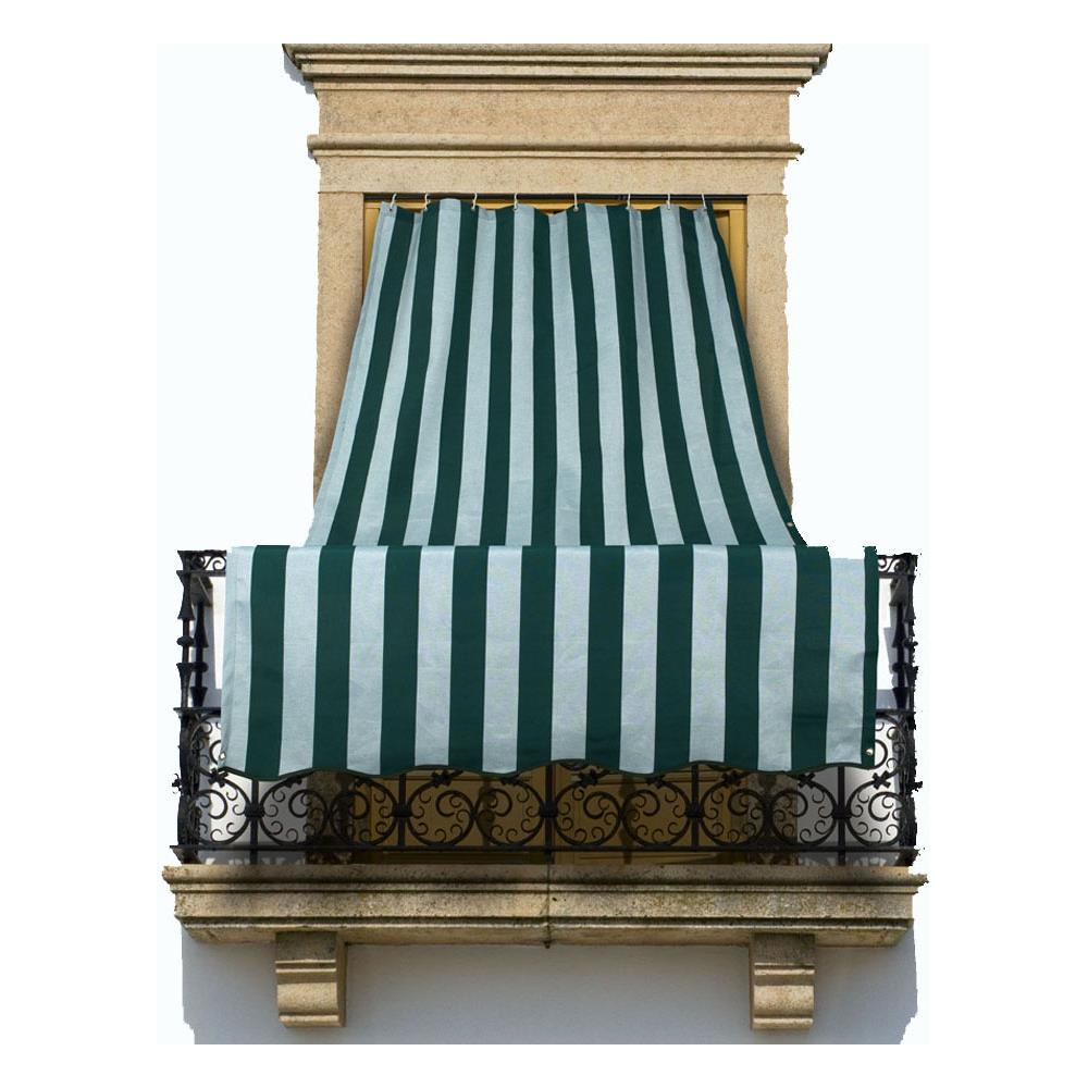 Tenda Da Sole A Caduta Per Esterno Balcone Casa Telo Ombra Modello Riga Larga 145x300 Verde - Foto 1