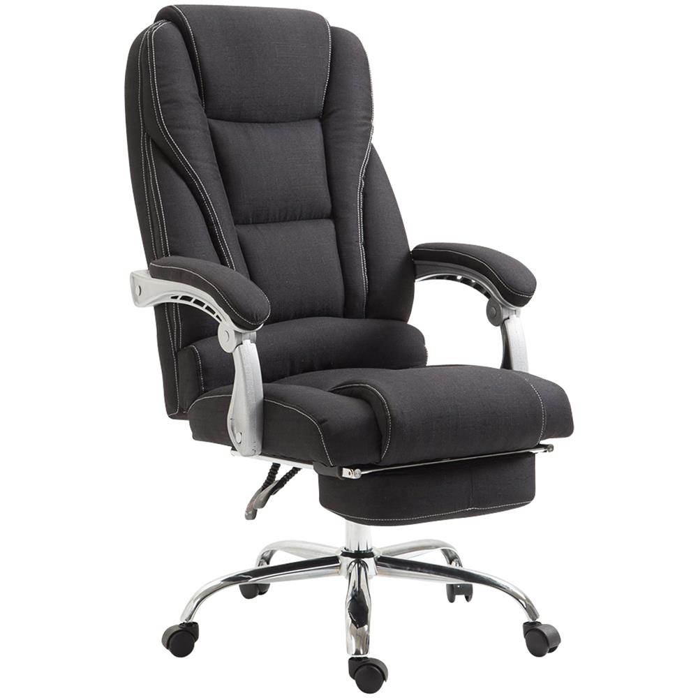 Sedia Ufficio Pacific in Tessuto - Poltrona Direzionale Ergonomica Imbottita con Poggiapiedi - Sedia Studio Carico Max 150KG Nero - Foto 4