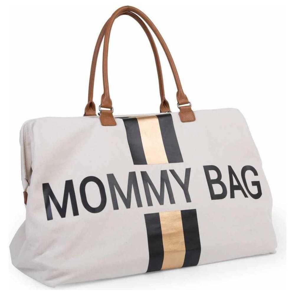 Borsa Per Pannolini Mommy Bag Bianco Avorio E Oro In Tela - Foto 1