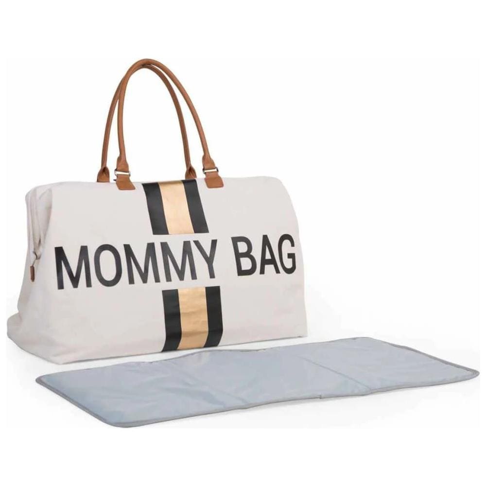 Borsa Per Pannolini Mommy Bag Bianco Avorio E Oro In Tela - Foto 8