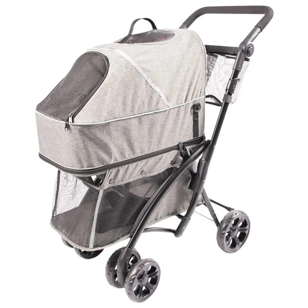 Duvoplus Passeggino per Animali Domestici Deluxe 79x46x99 cm Grigio - Foto 1