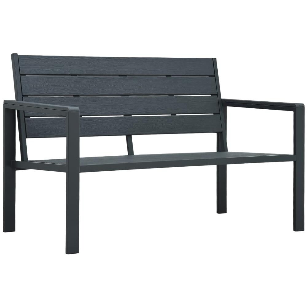 Panchina da Giardino 120 cm in HDPE Grigia con Aspetto Legno - Foto 1