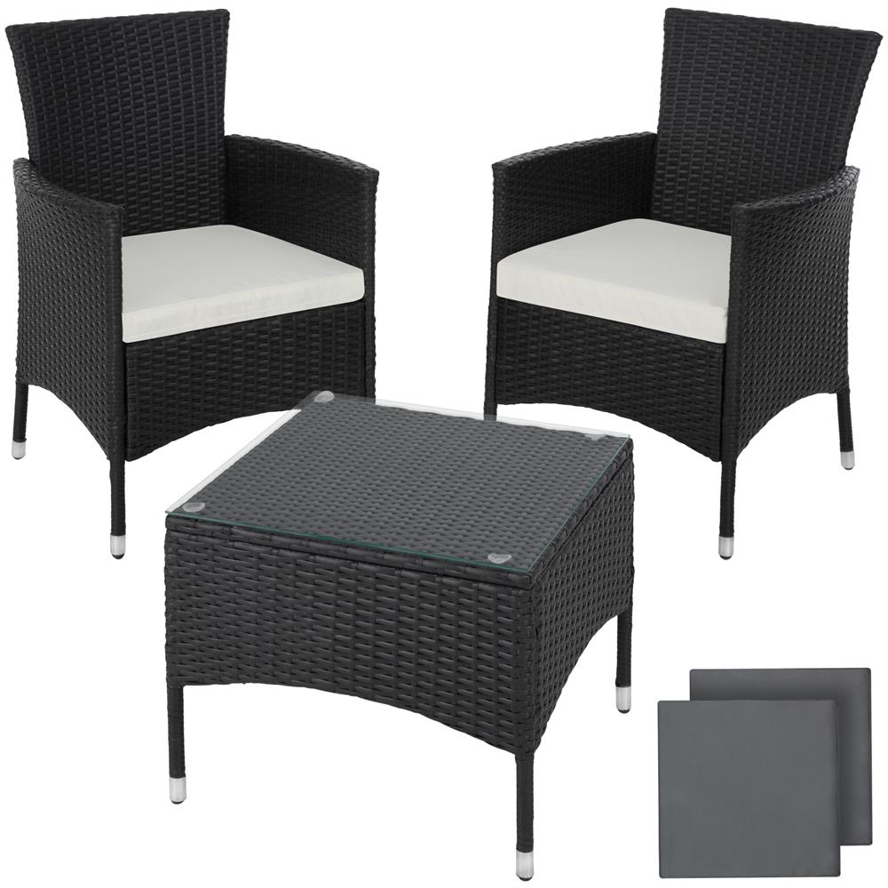 Set In Rattan Lucerna 2 + 1 Inclusi Rivestimenti In 2 Colori - Nero - Foto 1