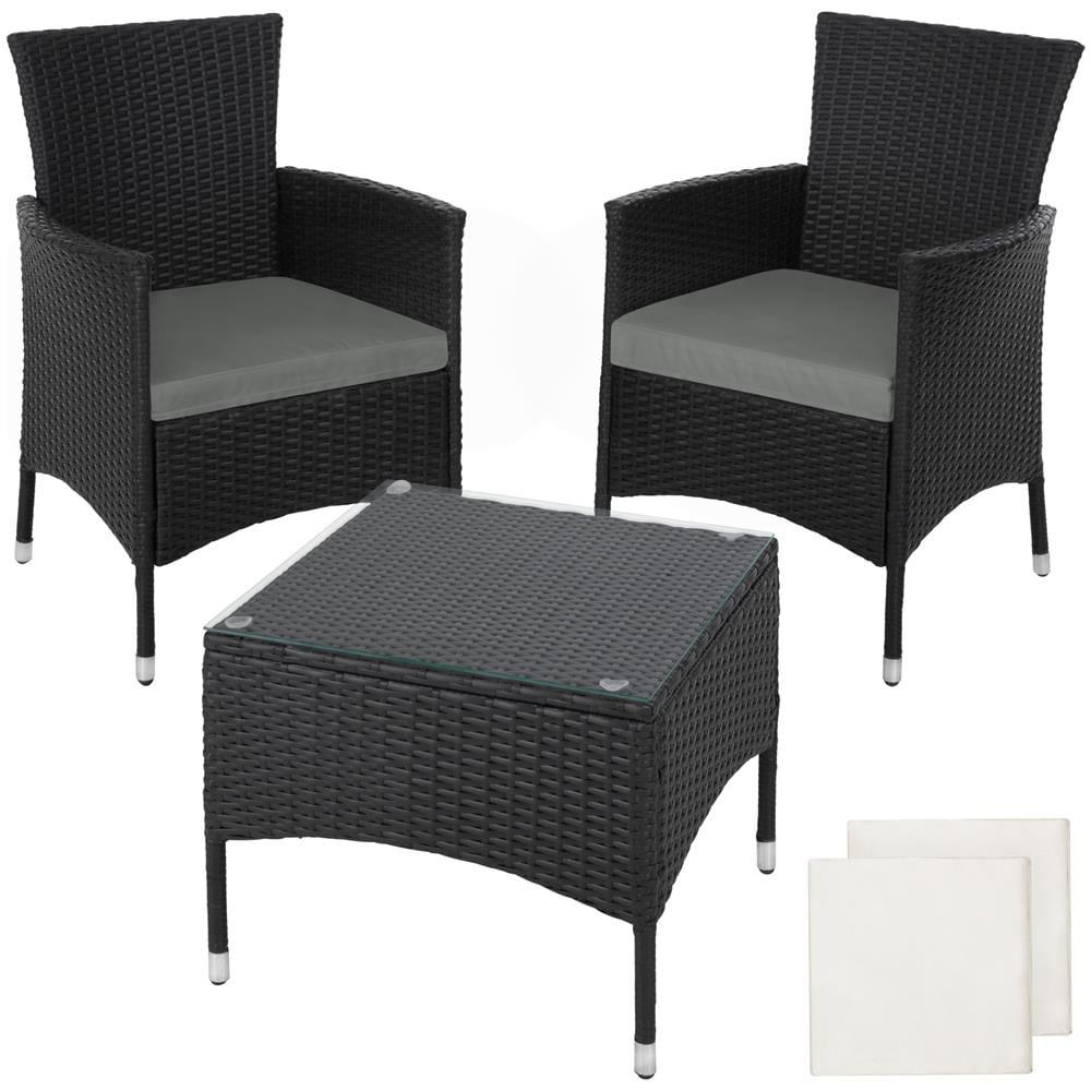 Set In Rattan Lucerna 2 + 1 Inclusi Rivestimenti In 2 Colori - Nero - Foto 11