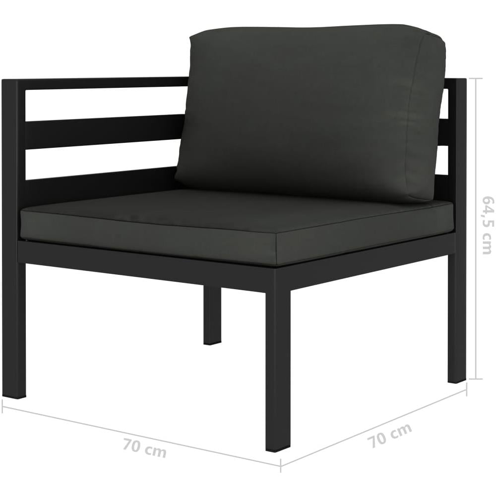 Set Divani Da Giardino 6 Pz Con Cuscini In Alluminio Antracite - Foto 14