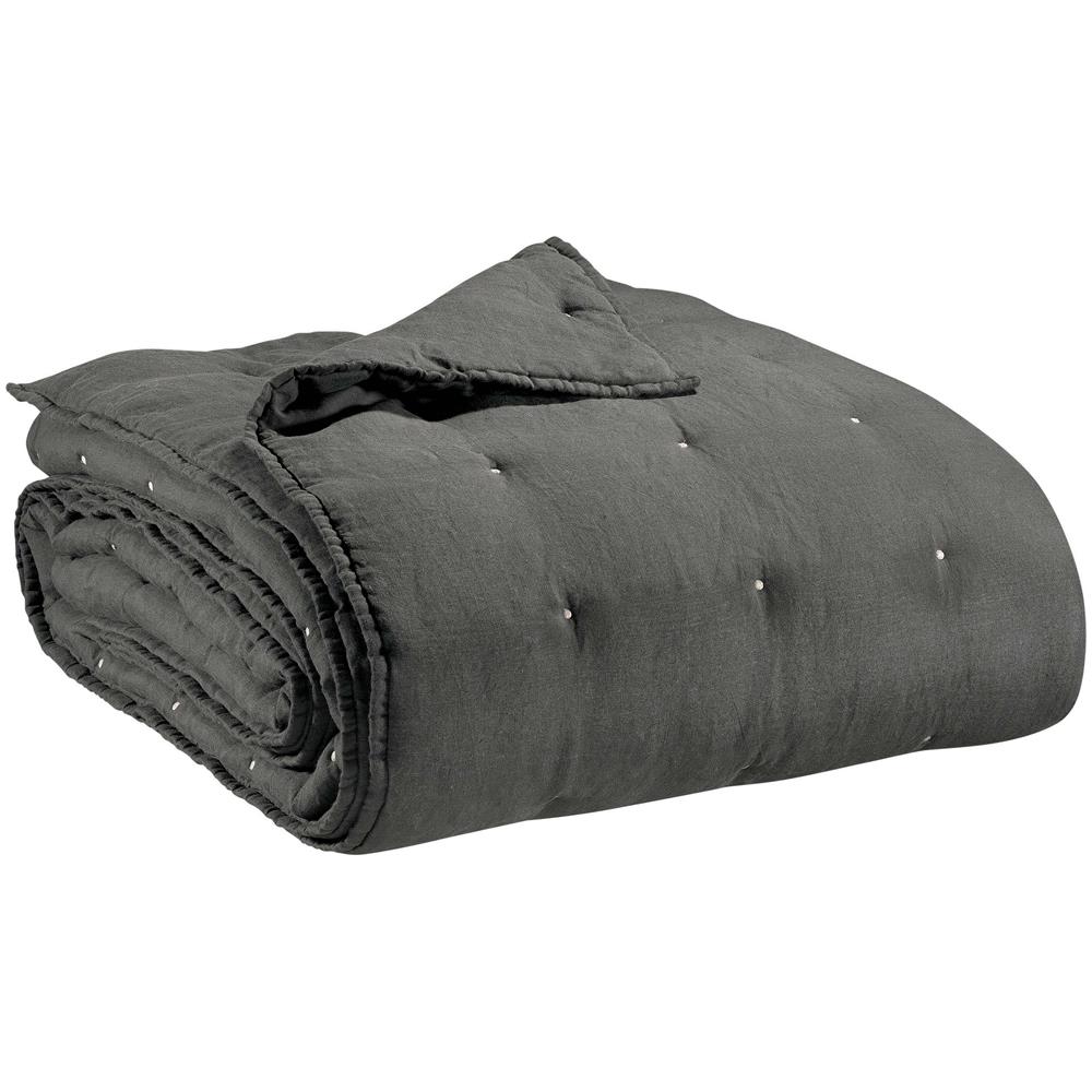 Copripiumino Zeff Grigio Scuro In Lino /cotone (180 X 260 Cm) - Foto 1
