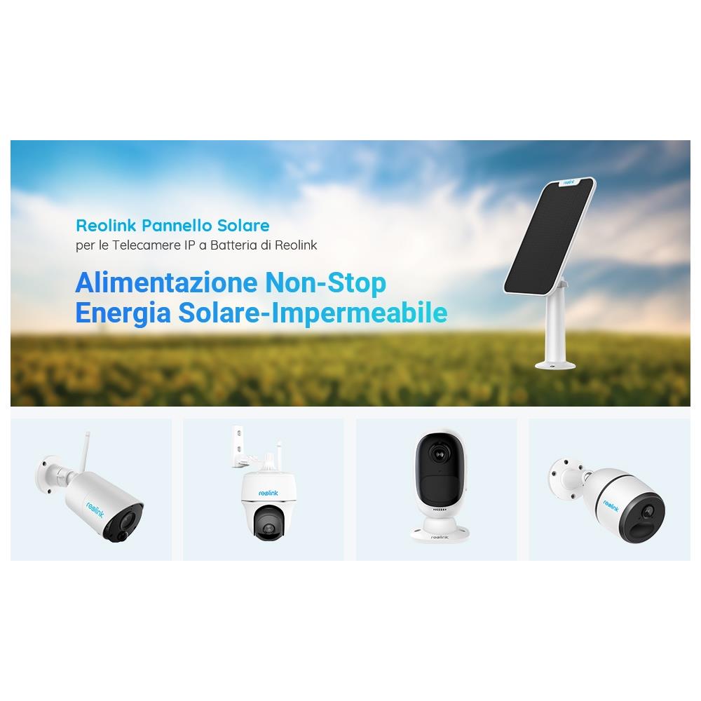 Pannello Solare Per Telecamere Esterne Reolink Compatibile Con Argus 2, Pt, Eco, Argus Pro, Go, Montaggio Regolabile Colore Nero - Foto 11