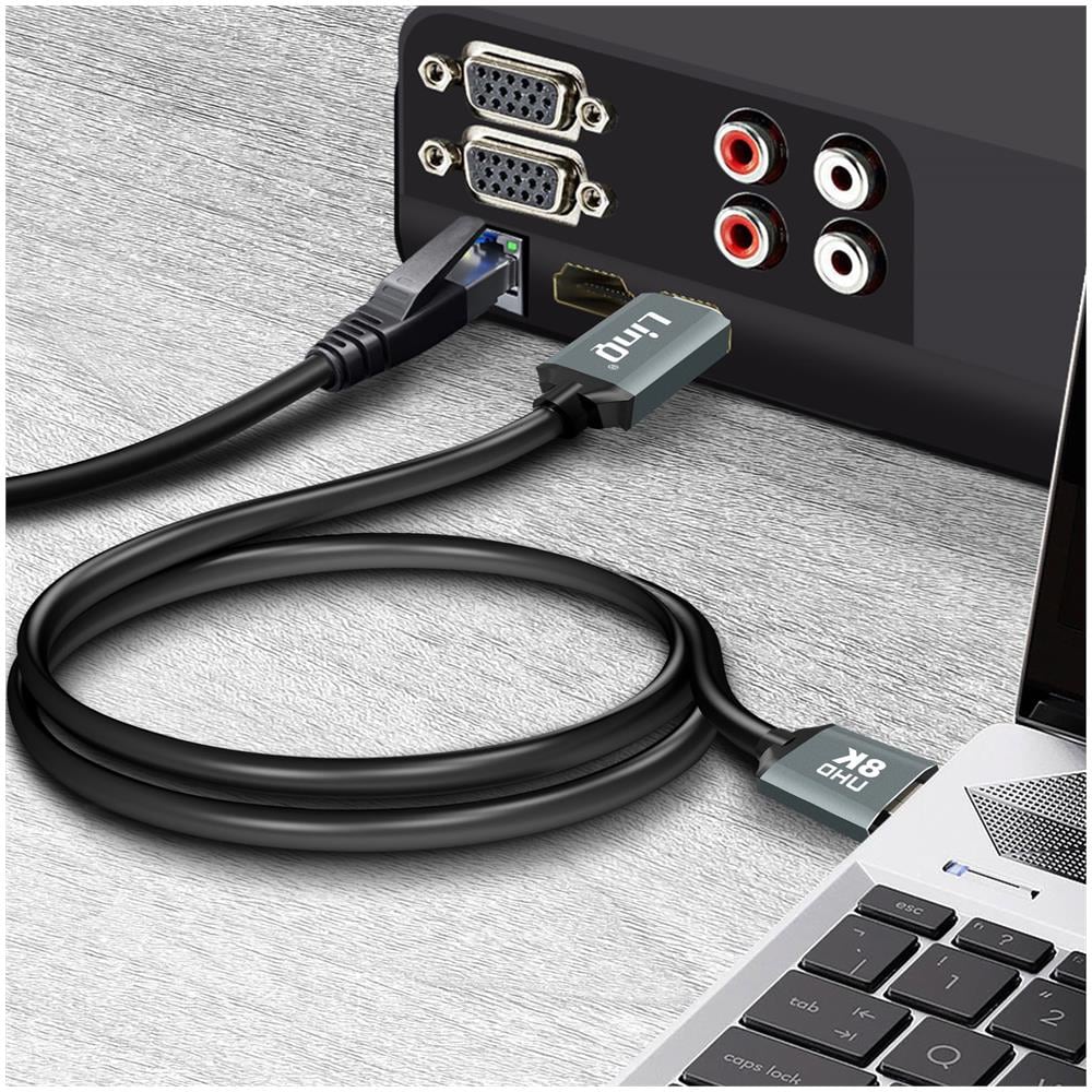 Cavo Hdmi 2.1 8k 120hz Ultra Hd Con Ethernet Lunghezza 1.5m Hd-8k15 Nero - Foto 2