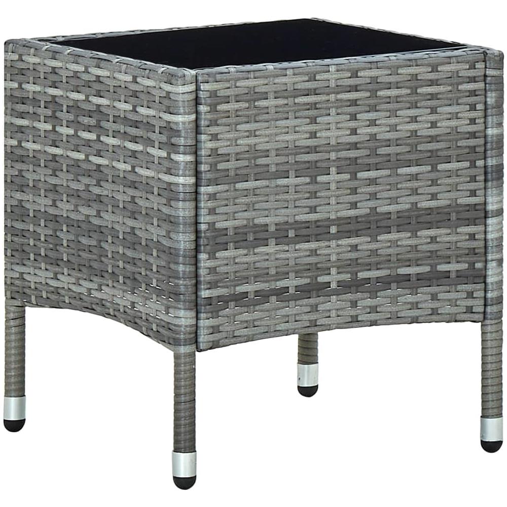 Tavolo Da Giardino Grigio 40x40x45 Cm In Polyrattan - Foto 1