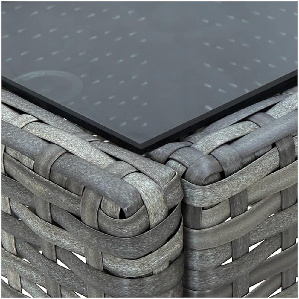 Tavolo Da Giardino Grigio 40x40x45 Cm In Polyrattan - Foto 2