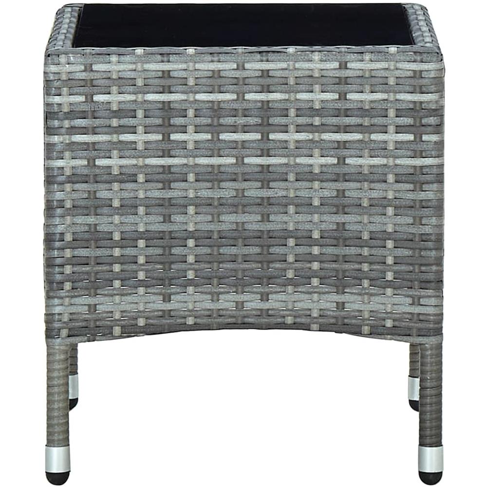 Tavolo Da Giardino Grigio 40x40x45 Cm In Polyrattan - Foto 3
