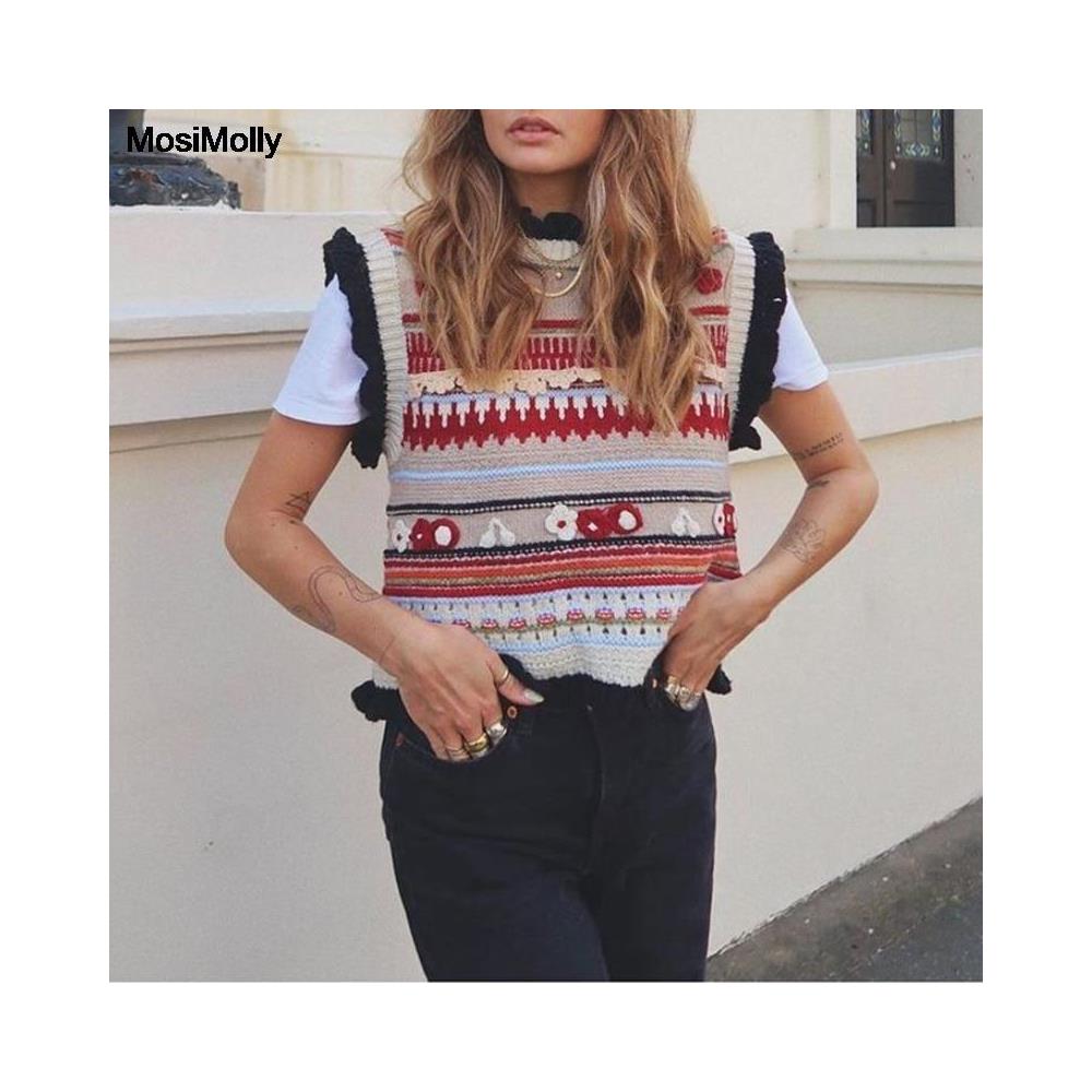 Ragazze Ragazzi Maglione Lavorato a Maglia Classico per Primavera Autunno Inverno SERAPHY WOOKIT Uomo Donna Maglione Gilet in Cotone Senza Maniche con Scollo a V