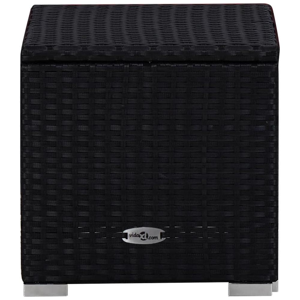 Lettino Prendisole Con Cuscino E Tavolino In Polyrattan Rosso - Foto 8