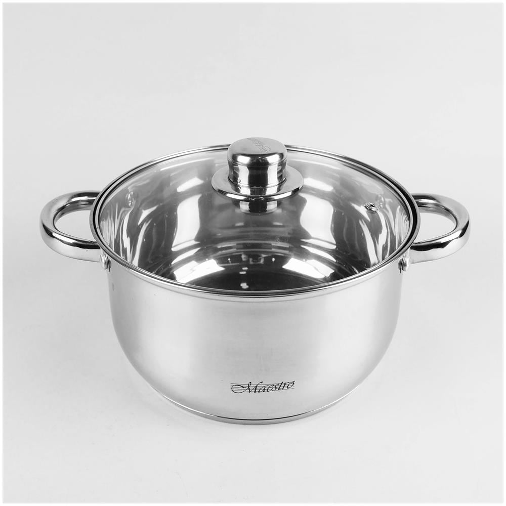 Mr-2020-6m Batteria Da Cucina In Acciaio Inossidabile, 6 Pezzi, Induzione, Coperchi Vetro Argento - Foto 8