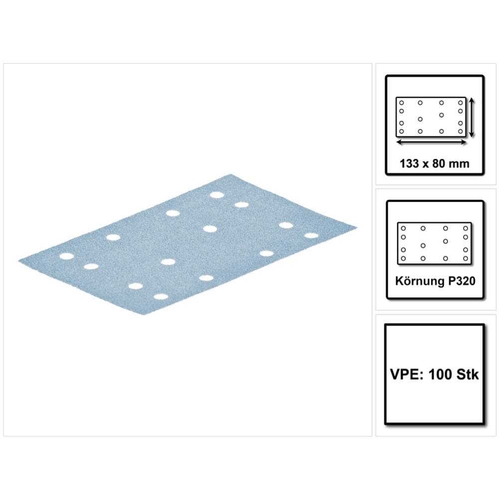 Stf 80x133 Foglio Abrasivo Granat / P320 / 80 X 133 Mm - 100 Pz. (497125) Per Levigatrici Rts 400, Rtsc 400, Rs 400, Rs 4, Ls 130 - Foto 1