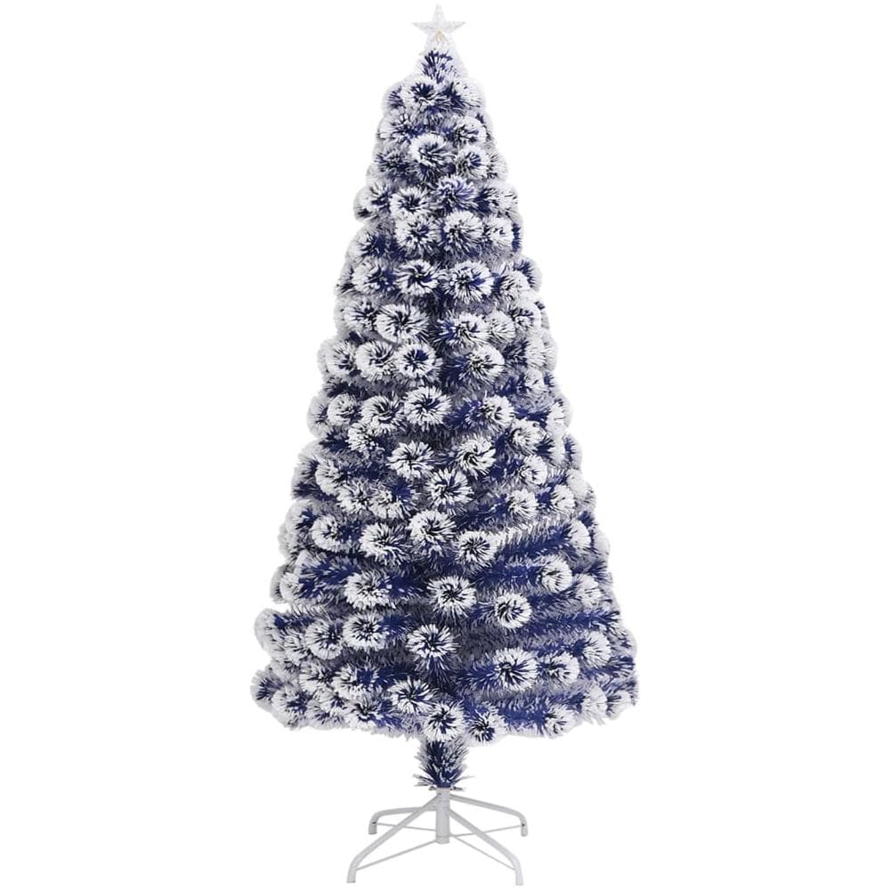 Albero Natale Artificiale Led Bianco E Blu 120 Cm Fibra Ottica - Foto 3