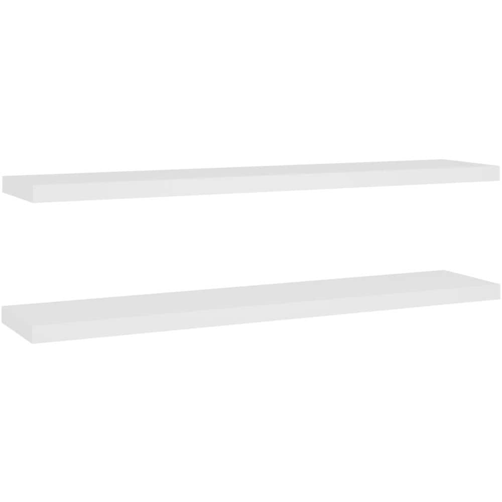 Scaffali A Parete 2 Pz Rovere E Bianco 120x23,5x3,8 Cm In Mdf - Foto 2
