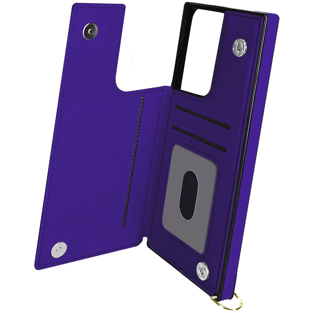 Cover Tracolla Samsung Galaxy S21 Ultra Multifunzione Portafoglio Viola - Foto 1