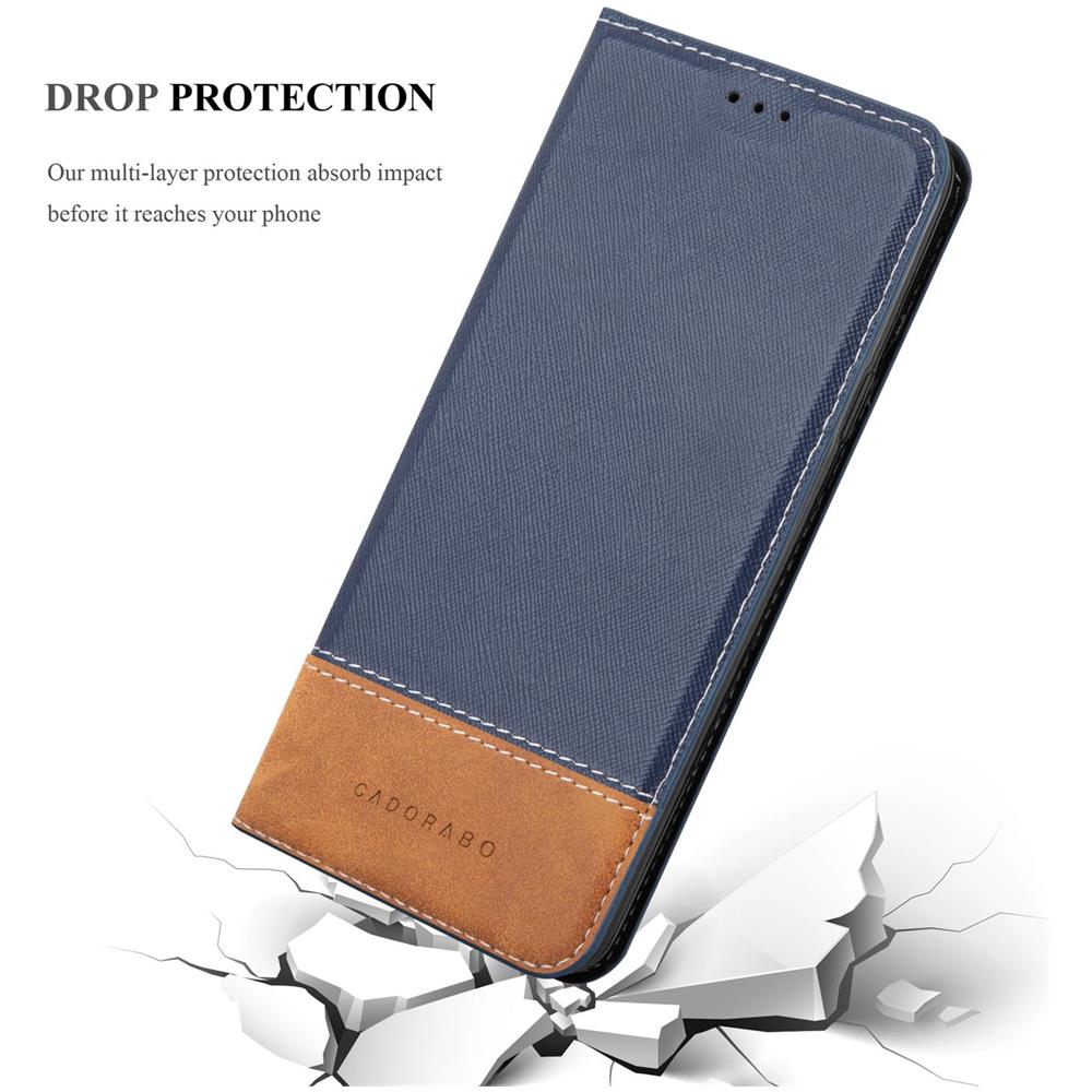 Custodia Compatibile Con Apple Iphone 13 Pro Max In Blu Scuro Marrone - Coperchio Protettiva Con Chiusura Magnetica, Funzione Stand E Tasca Per Le Carte - Foto 8