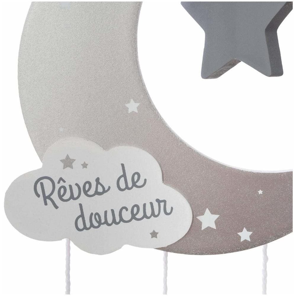 Decorazione Da Appendere Per Bambini, Motivo: Luna E Nuvola, 43 Cm, Grigio - Foto 2