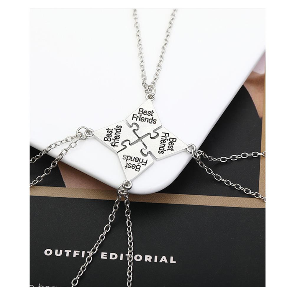 Best Friend Amicizia Puzzle Collane Confezione Da 4 Silver - Foto 2