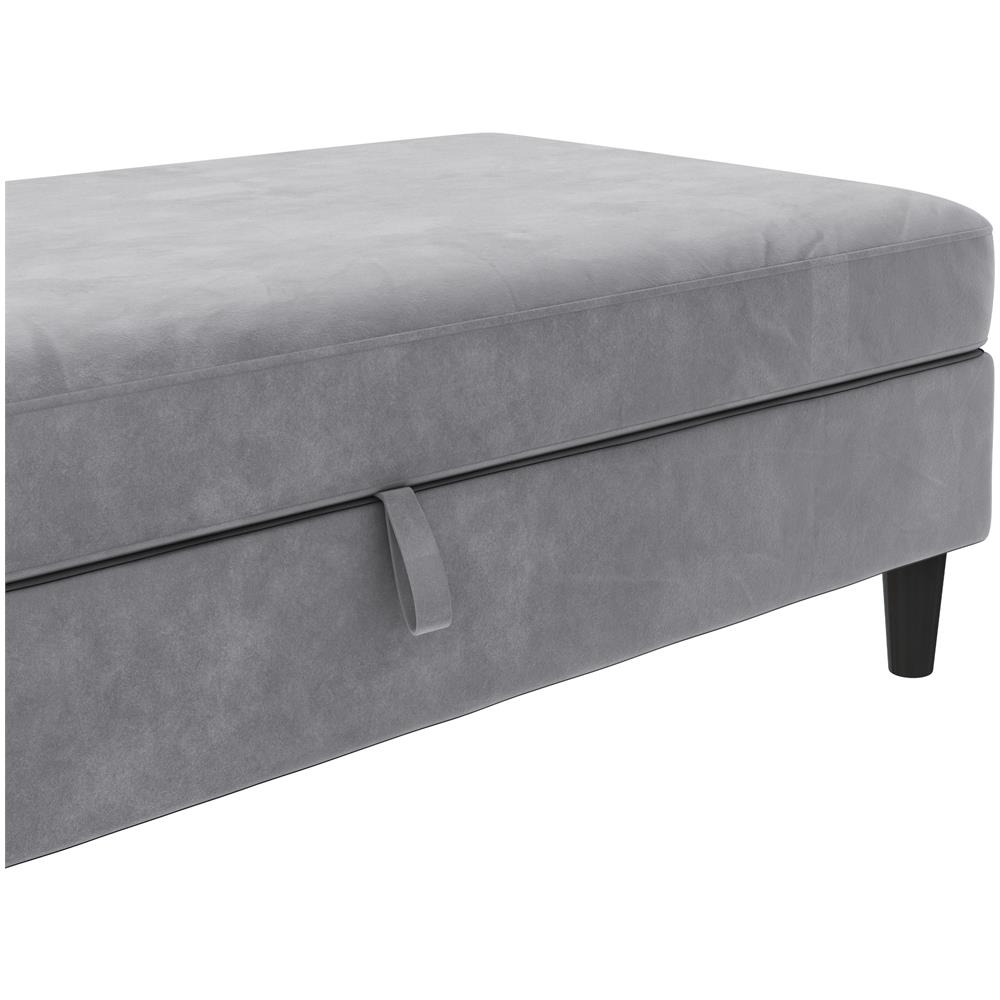 Hartford Pouf In Velluto Grigio - Foto 12