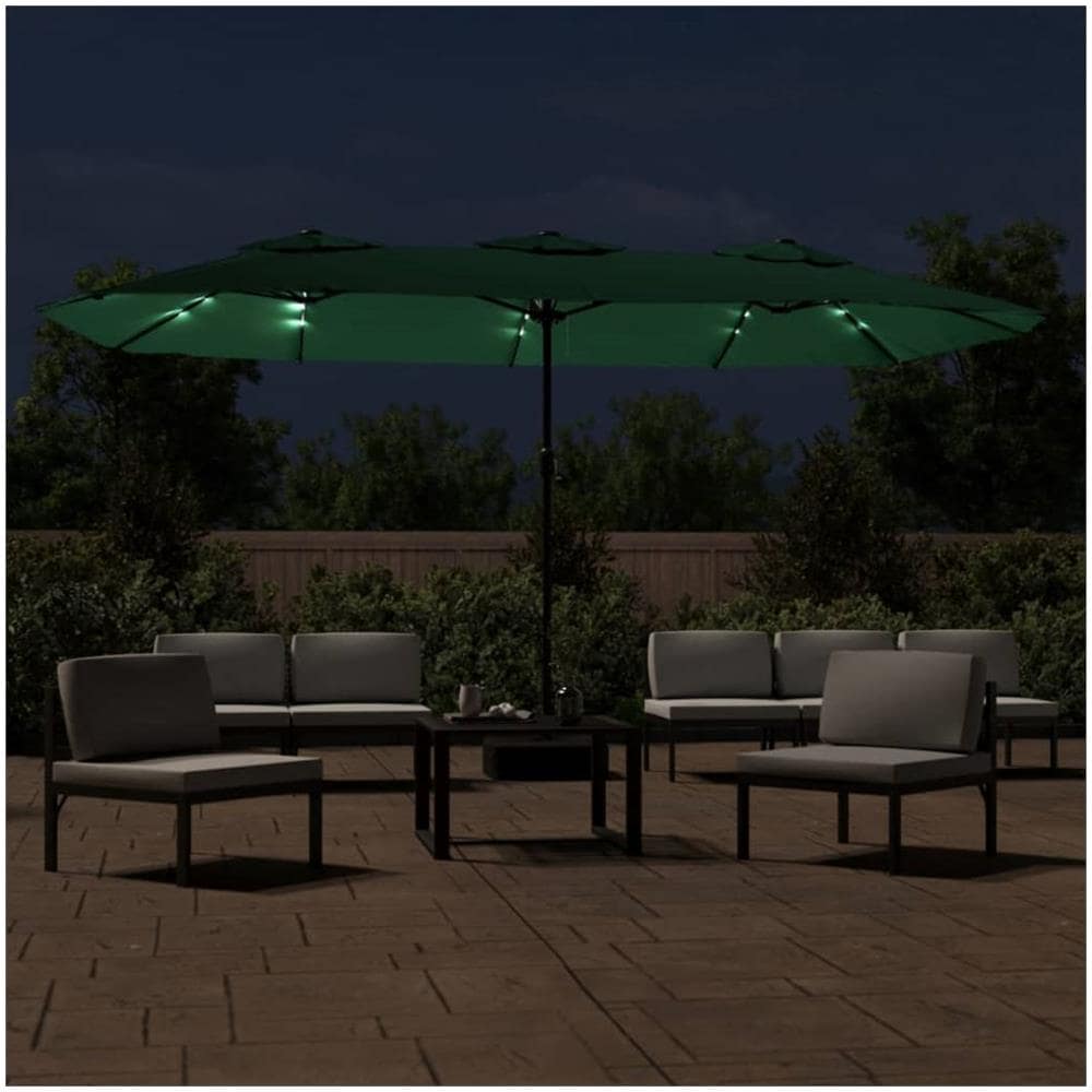 Ombrellone A Doppia Testa Con Led Verde 449x245 Cm - Foto 3