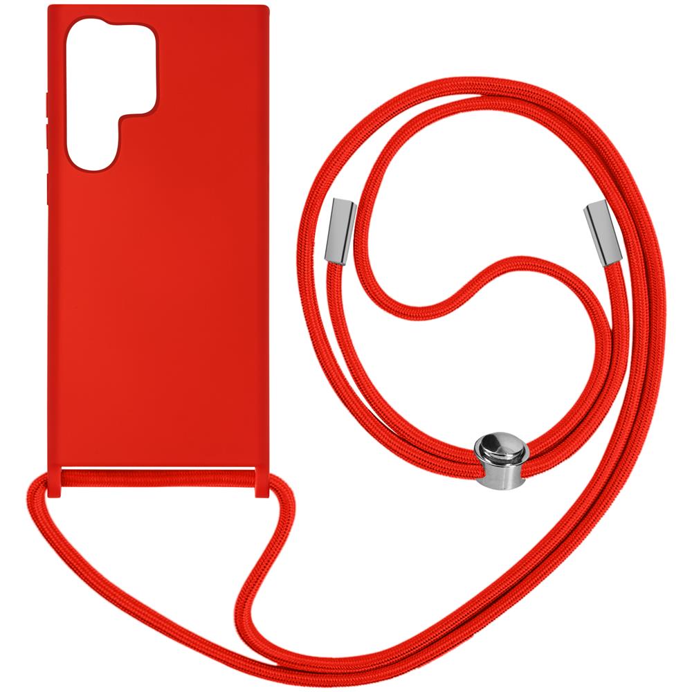 Cover Cordino Per Samsung Galaxy S23 Ultra Collana / Tracolla 80 Cm Rossa - Foto 1