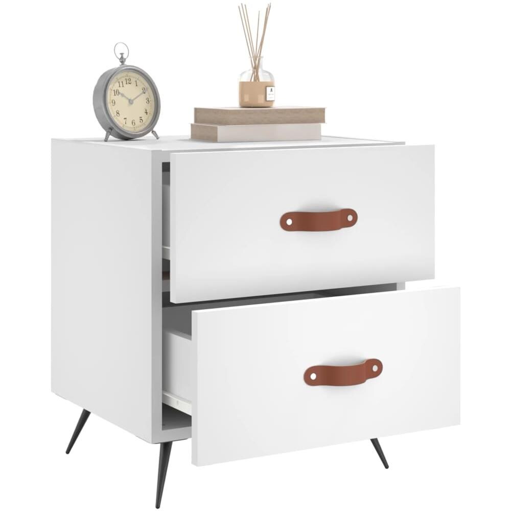 Comodini 2 Pz Bianchi 40x35x47,5 Cm In Legno Multistrato - Foto 2