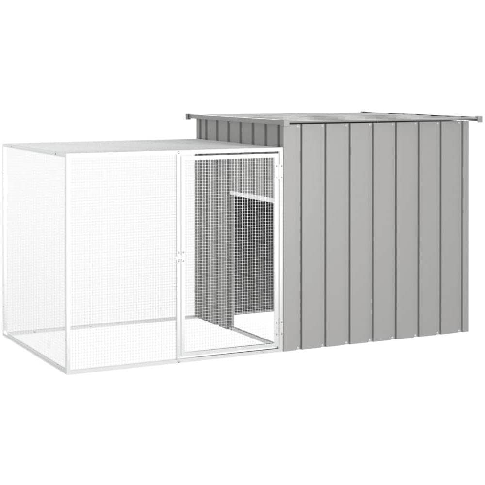 Gabbia Per Conigli Grigia 200x91x100 Cm Acciaio Zincato - Foto 1