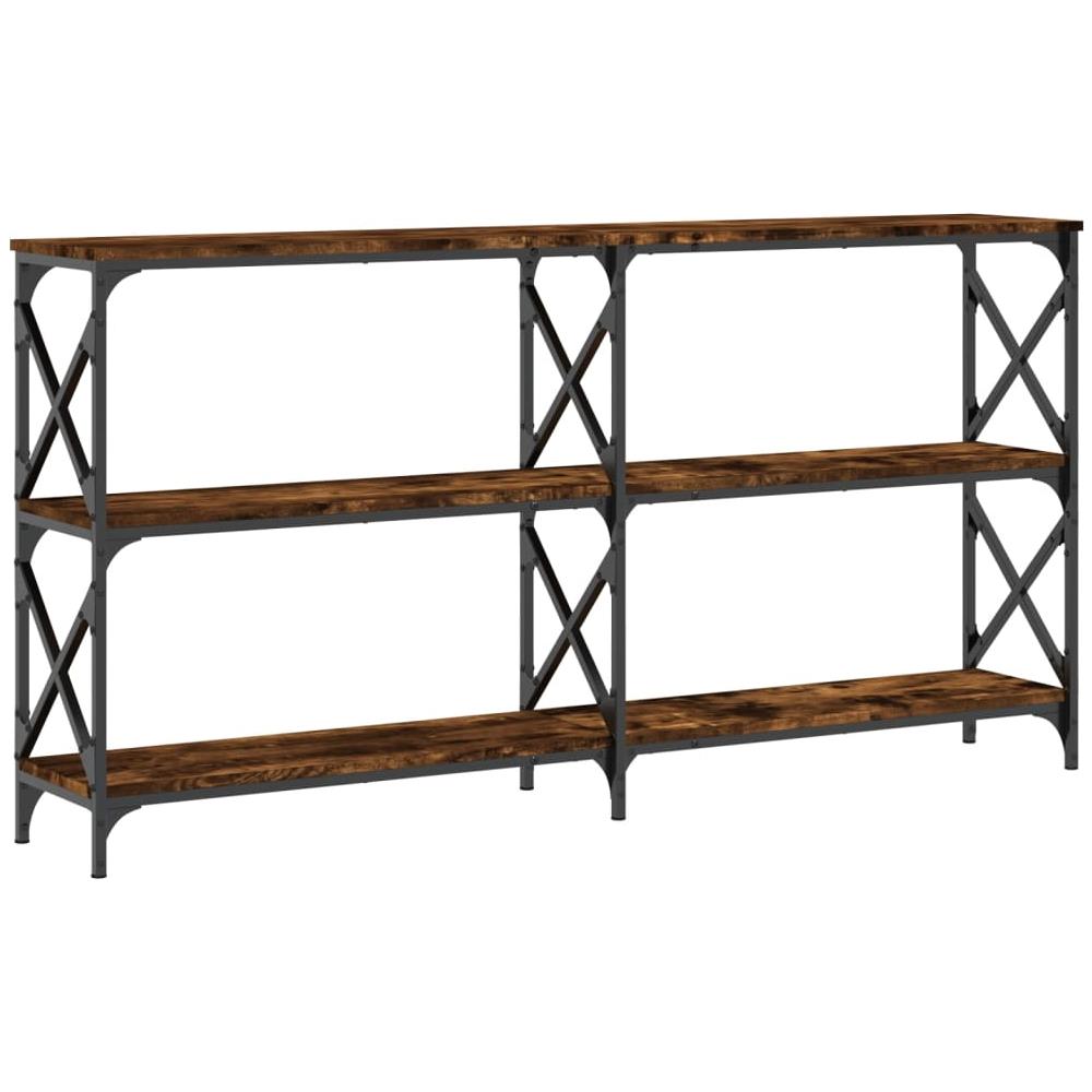 Tavolo Consolle Rovere Fumo 156x28x80,5 Cm In Legno Multistrato - Foto 2