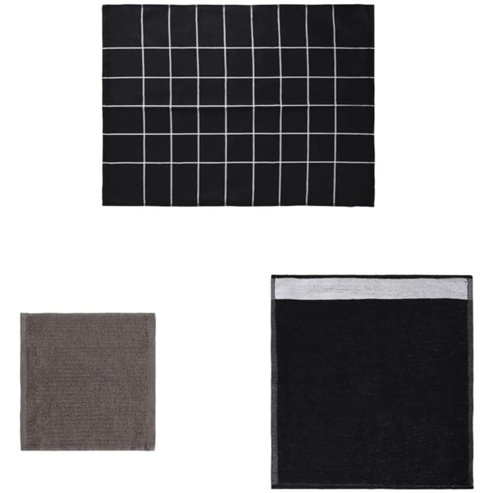 Set Strofinacci 12 Pz In Cotone Nero - Foto 2