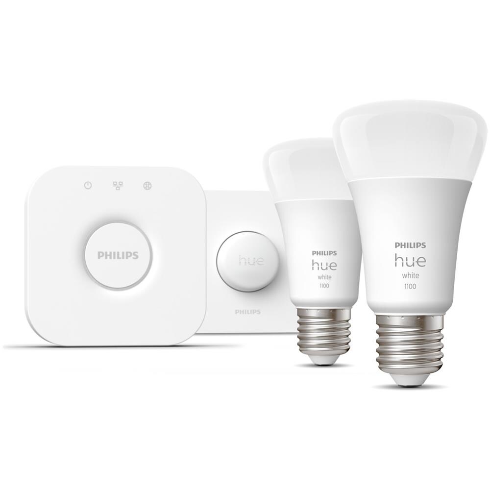 Philips Hue White Starter Kit Bridge + 2 Lampadine Smart E27 75W + Smart Button - Foto 2