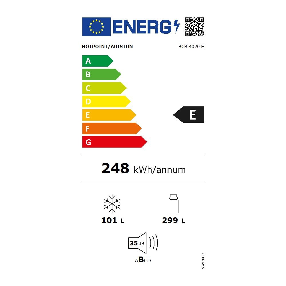 Frigorifero Doppia Porta BCB4020E Classe E Capacità Lorda 400 Litri Colore Bianco - Foto 2
