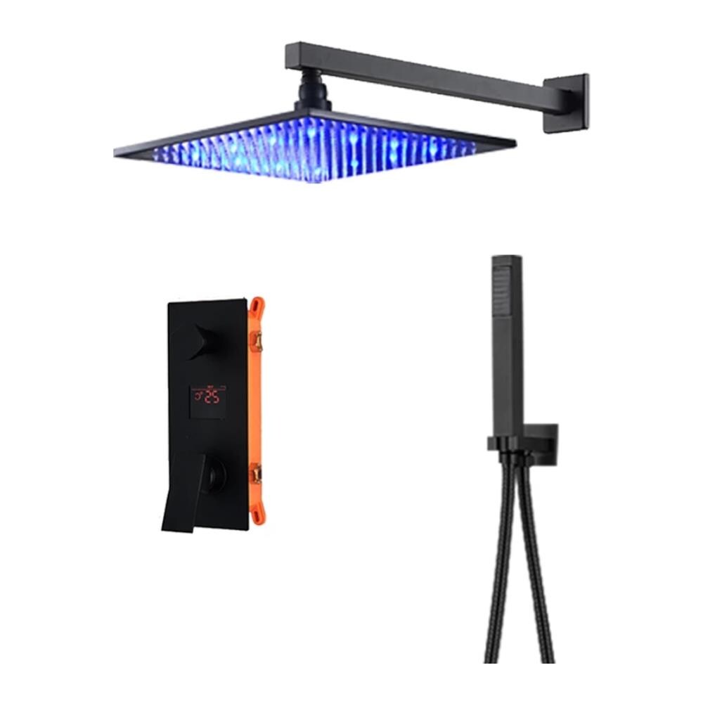 Set miscelatore doccia, Blackswan, tipo M73.69 LED, modello nero opaco, misura 40 cm - Foto 1