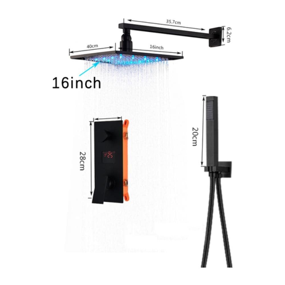 Set miscelatore doccia, Blackswan, tipo M73.69 LED, modello nero opaco, misura 40 cm - Foto 2