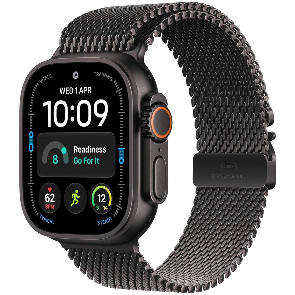 Watch Ultra 4 GPS Cellular 49 mm, cassa in titanio nero, cinturino Milanese Loop in titanio nero, misura L - Foto 1
