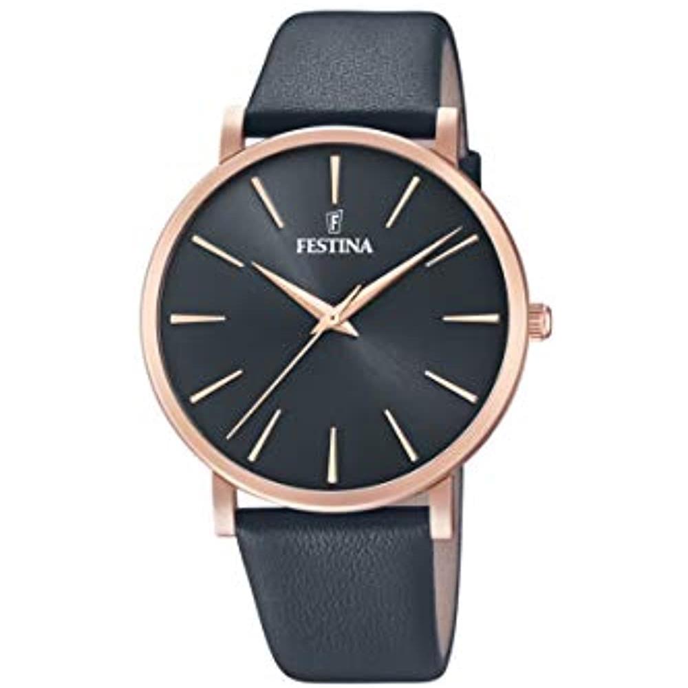 Orologio Donna Festina Solo Tempo Boyfriend Cinturino In Pelle Rose Gold F20372/1 - Foto 3
