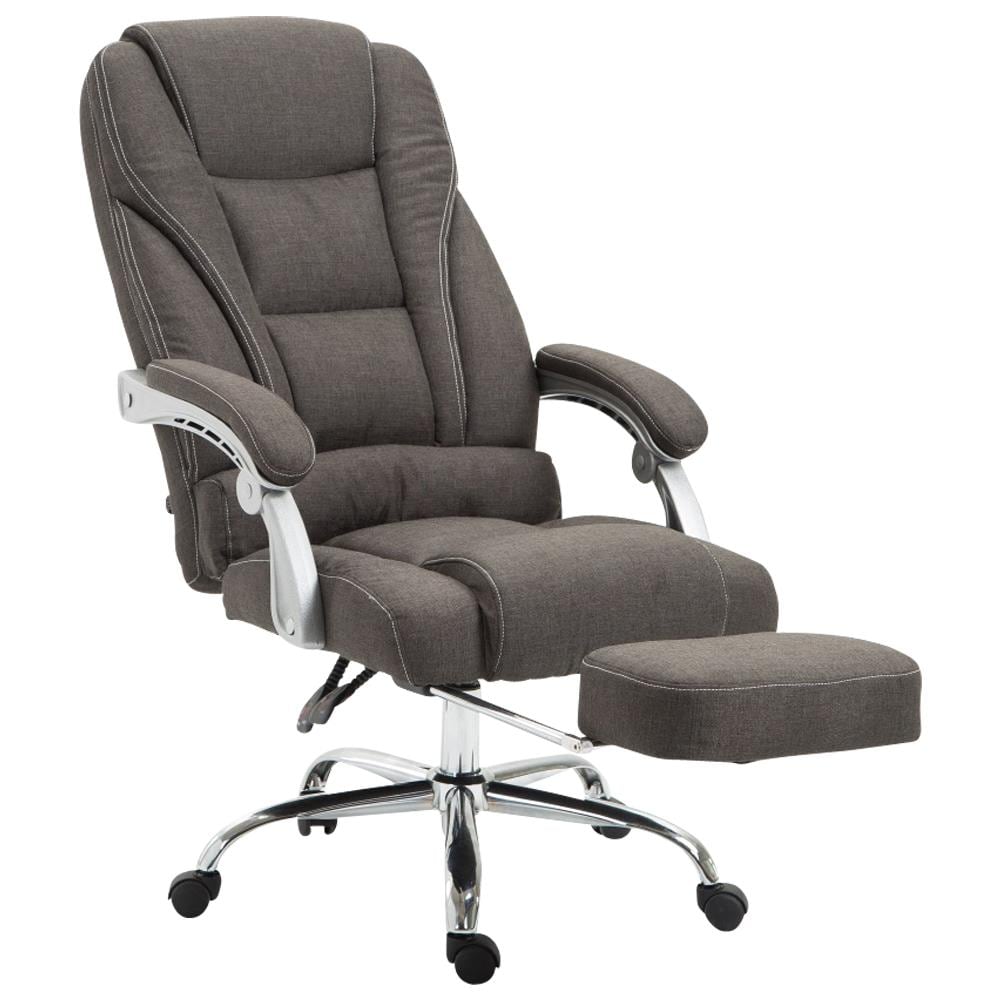 Sedia Ufficio Pacific in Tessuto - Poltrona Direzionale Ergonomica Imbottita con Poggiapiedi - Sedia Studio Carico Max 150KG Grigio Scuro - Foto 1