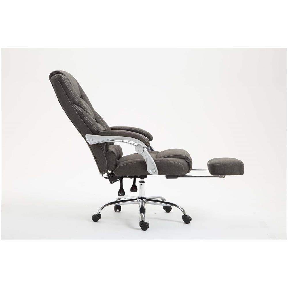 Sedia Ufficio Pacific in Tessuto - Poltrona Direzionale Ergonomica Imbottita con Poggiapiedi - Sedia Studio Carico Max 150KG Grigio Scuro - Foto 2