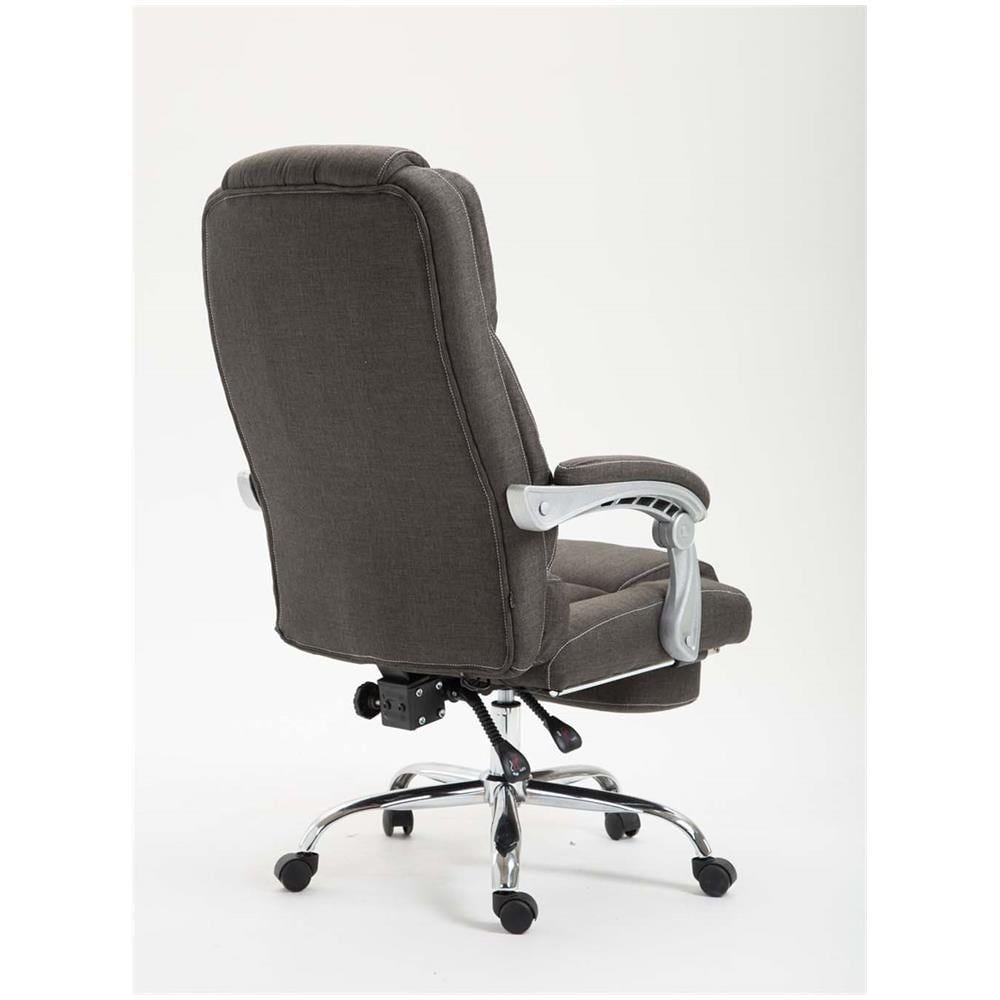 Sedia Ufficio Pacific in Tessuto - Poltrona Direzionale Ergonomica Imbottita con Poggiapiedi - Sedia Studio Carico Max 150KG Grigio Scuro - Foto 5