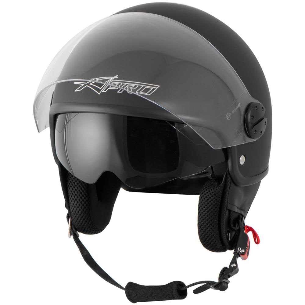 Casco Jet Scooter Moto Ece 22 Doppia Visiera Parasole Nero Opaco M - Foto 5