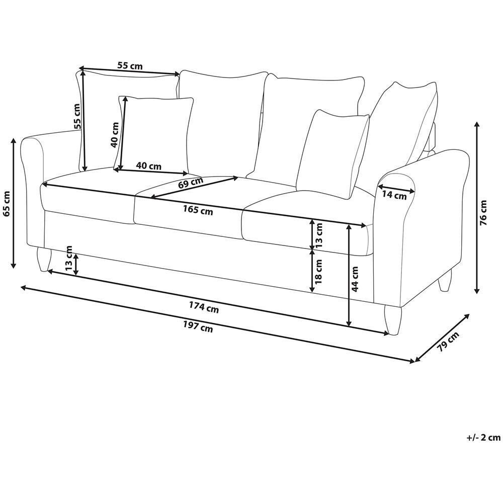 Divano 3 Posti In Velluto Verde Scuro Bornholm - Foto 2