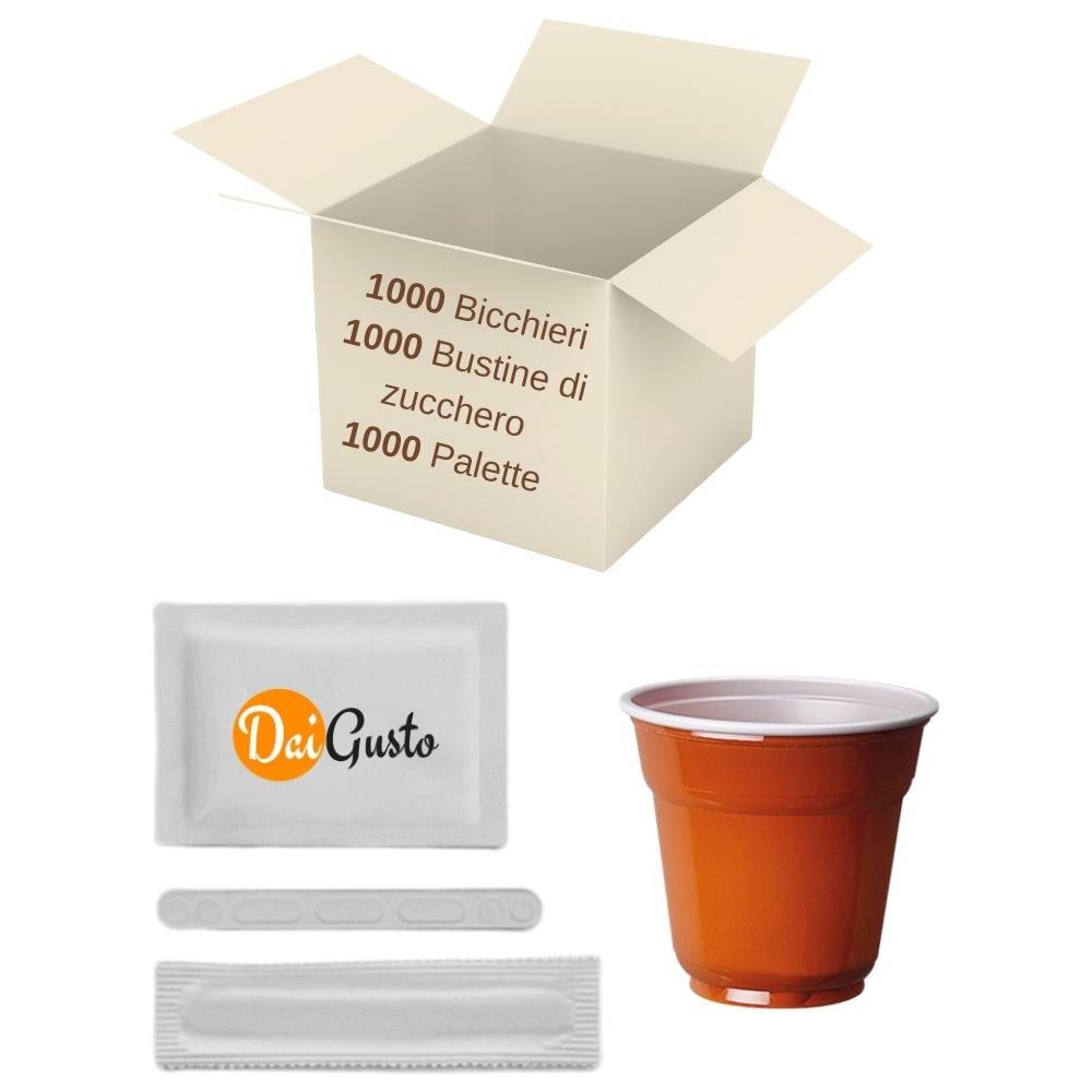 1000 Bicchierini Da Caffe' 1000 Bustine Di Zucchero 1000 Palette Incartate - Foto 1