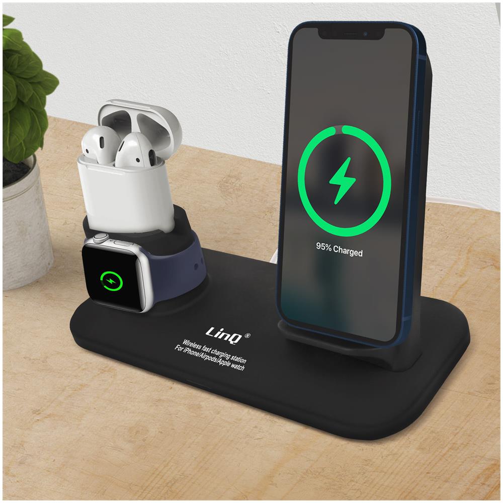 LINQ - Base Di Ricarica Iphone / Apple Watch / Airpods Fast Charge Linq  Nera - ePRICE