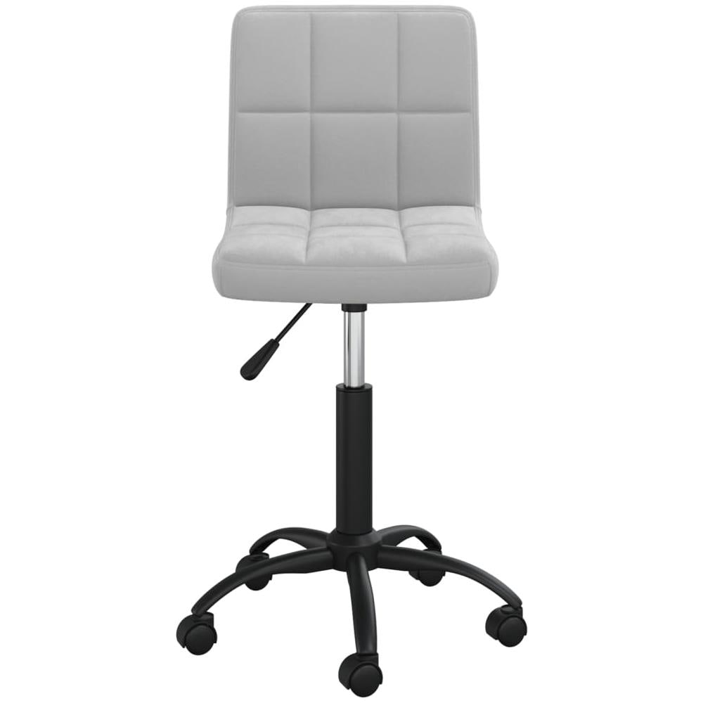 Sedia Da Ufficio Girevole Grigio Chiaro In Velluto - Foto 2